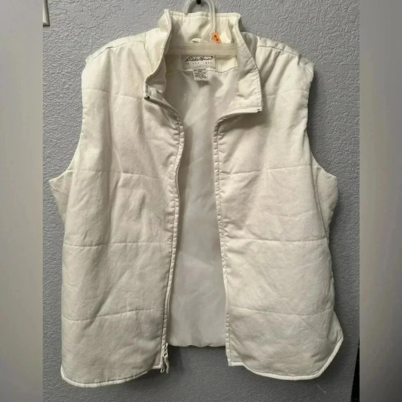 2/25$ Eddie Bauer Cream Thin Quilted Vest Size XL - Picture 1 of 6